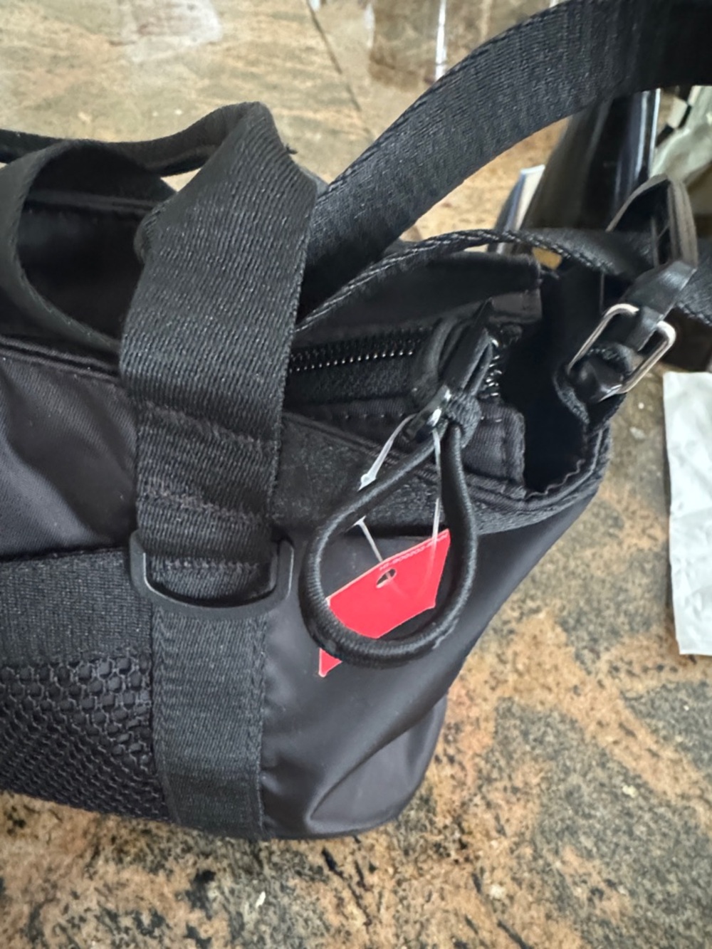 Under Armour Black Compact Nylon Tote with Front Mesh Pocket - Picture 3 of 5